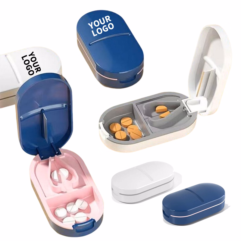 Compact Pill Split Device With Safe Blade And Storage 3.4" x 1.8" x 1"