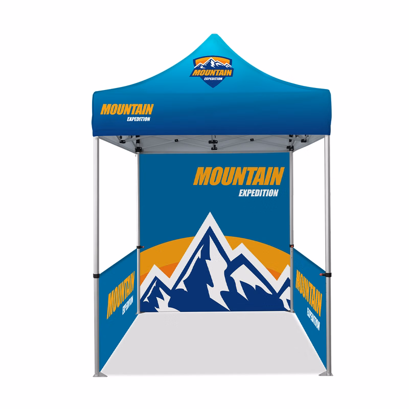 6.5'x6.5' Standard Hex Aluminum Frame Tent w/Rear Wall & 2 Half Side Walls