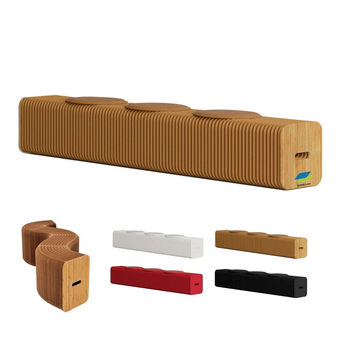 Modern Design Accordin Folding Kraft Paper Bench 1
