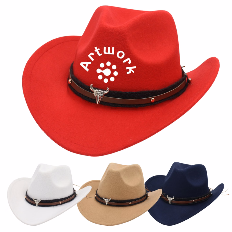 Western Cowboy Felt Fedora Hat