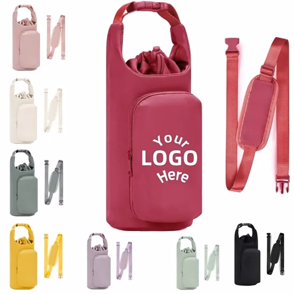Water Bottle Carrier Bag with Phone Pocket for Work, School and Travel