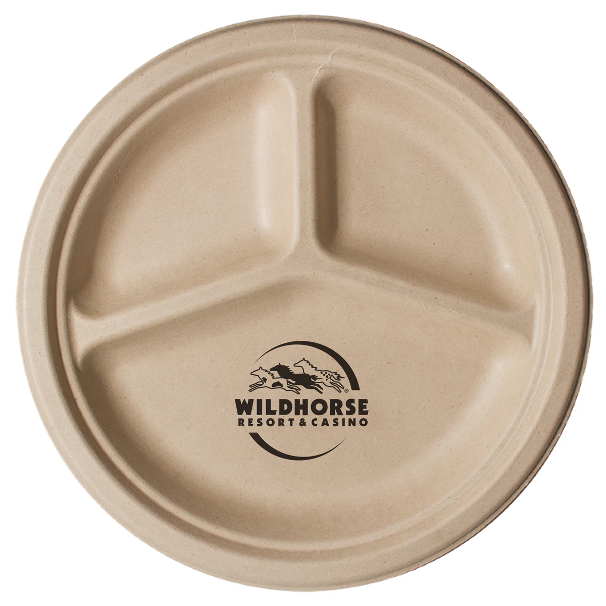 10" Round 3-Compartment Eco-Friendly Paper Plate 1