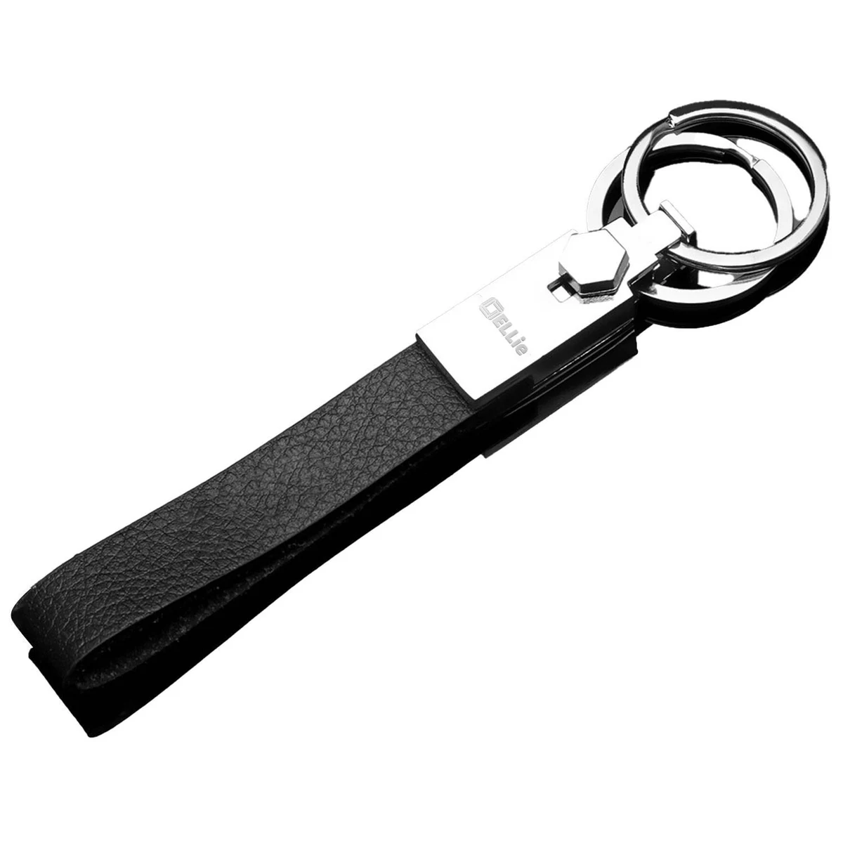 Custom Men's Genuine leather metal creative keychain 1