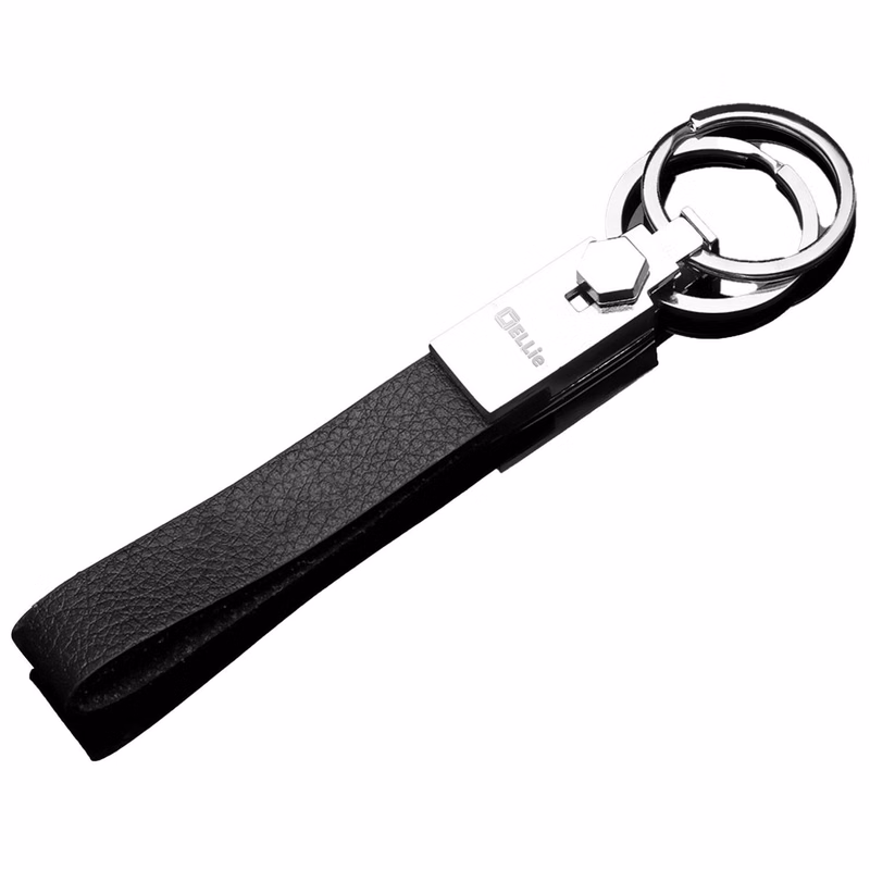 Custom Men's Genuine leather metal creative keychain