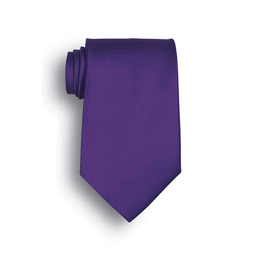 Purple Polyester Satin Tie 1