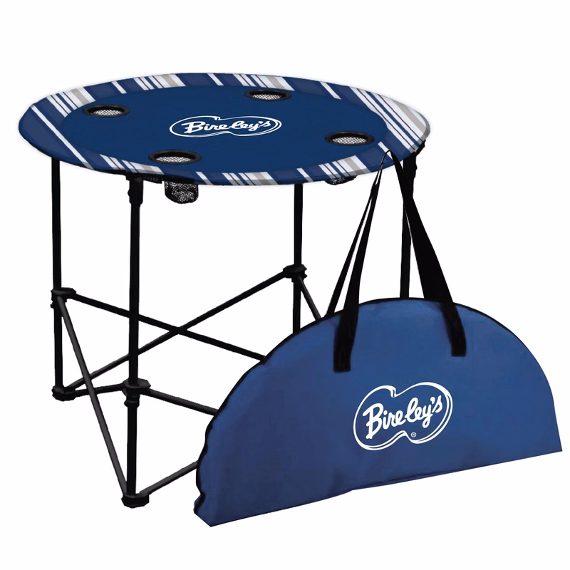 4 PERSON FOLDING CAMPING TABLE WITH CARRYING BAG  STRIPED