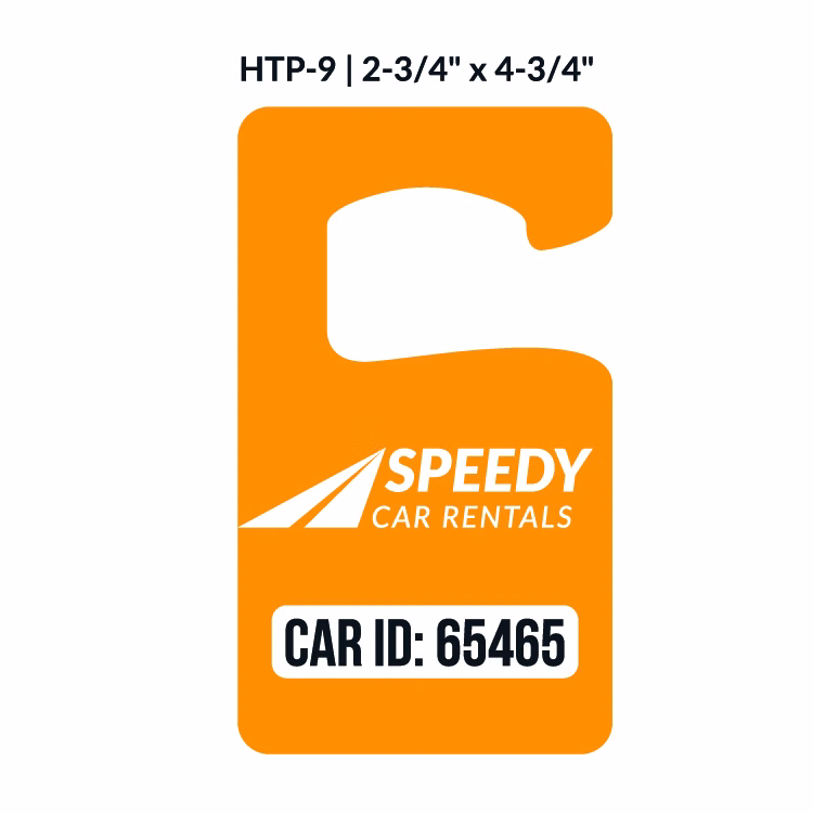 Non-Numbered Open Side Oblong Cut Out Hang Tag w/1 Side Imprint (2¾"x4¾")