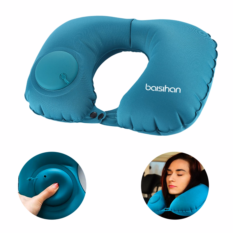 Press Inflatable U-Shaped Pillow