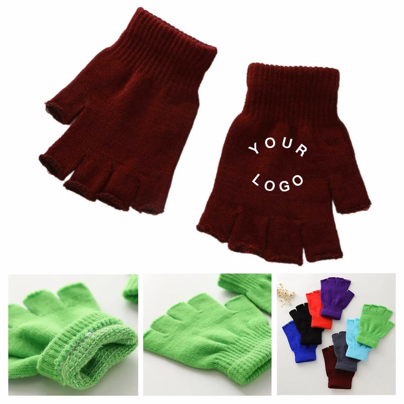 Acrylic Breathable Office Fingerless Gloves