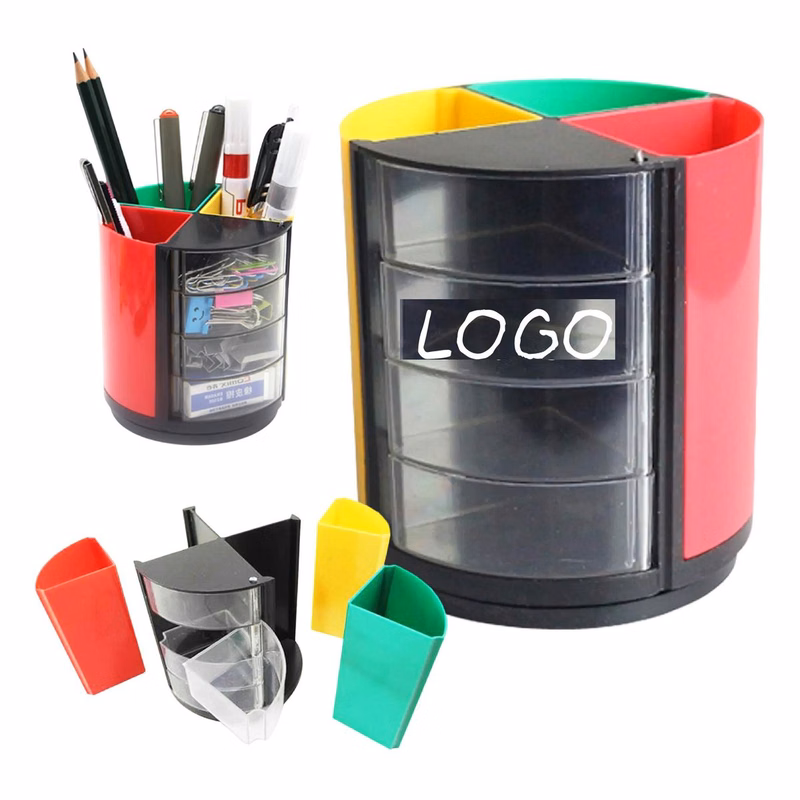 Cylindrical Four-Compartment Storage Box