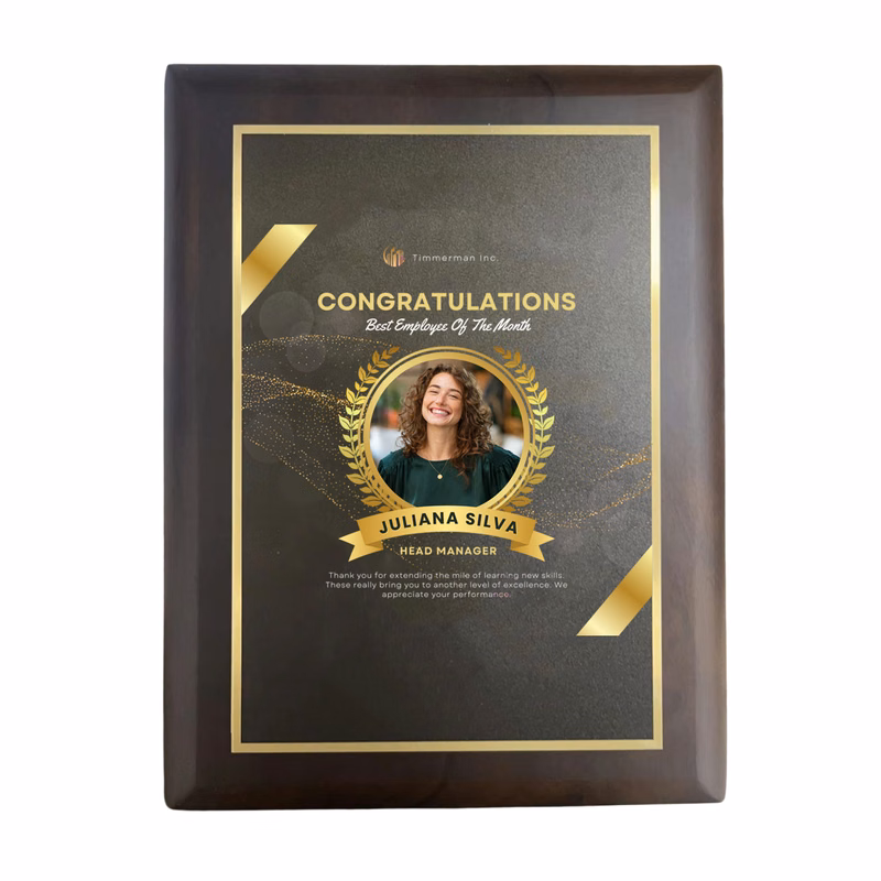 Wooden Plaque Award - Vivid Full Color Print