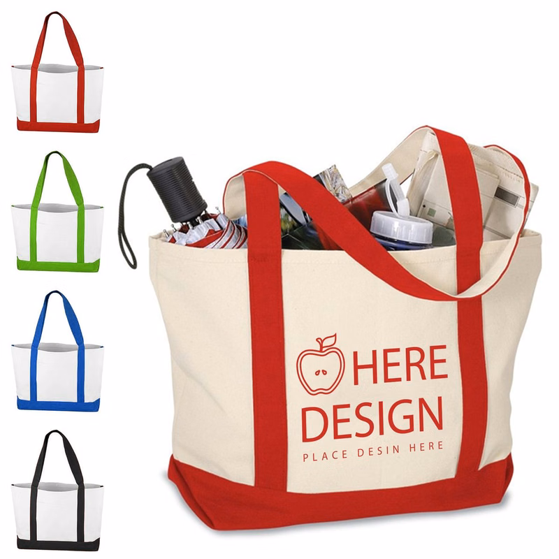 Custom Reusable Canvas Grocery Tote with Logo