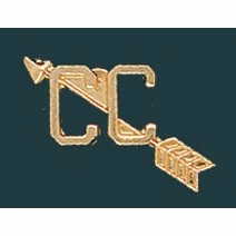 Cross Country Metal Chenille Letter Insignia Pin