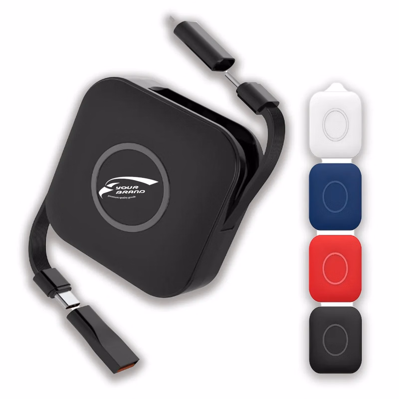 3 in 1 One Side Pull Fast Charging Retractable USB Cable