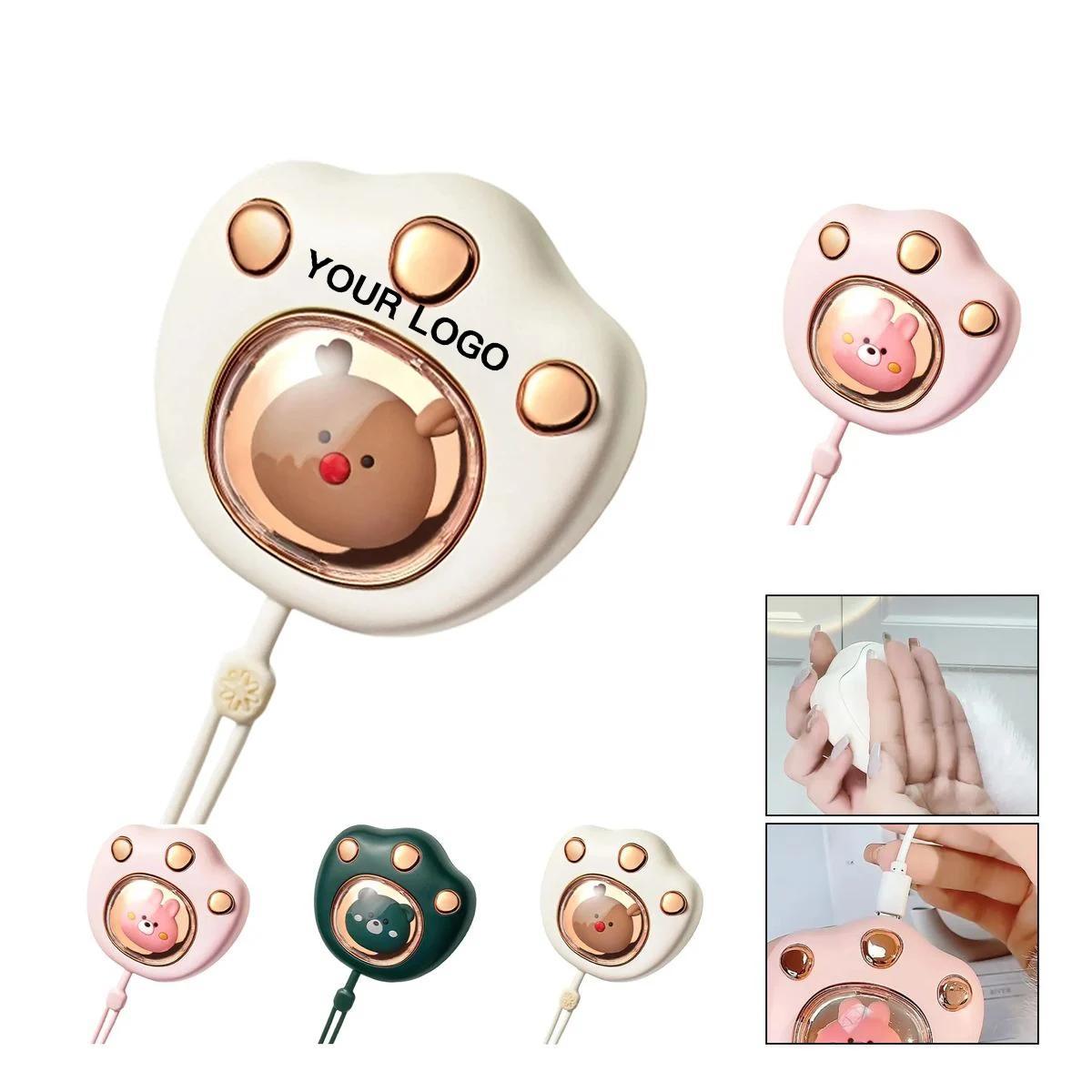 Cat Paw Hand Warmer Rechargeable Aluminum Design 1