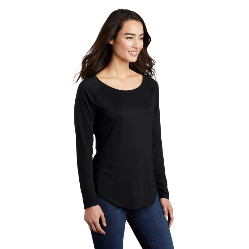 Sport-Tek Women's PosiCharge Long Sleeve Tri-Blend Wicking Scoop Neck Raglan Tee 1