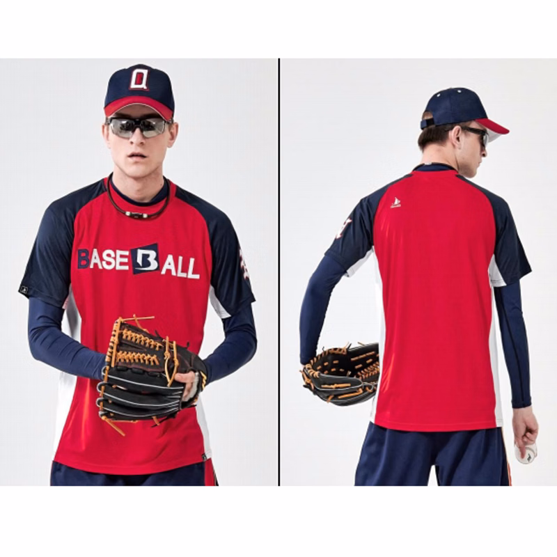 Premium Solid Color Crew Neck Raglan Baseball Jersey - Men,