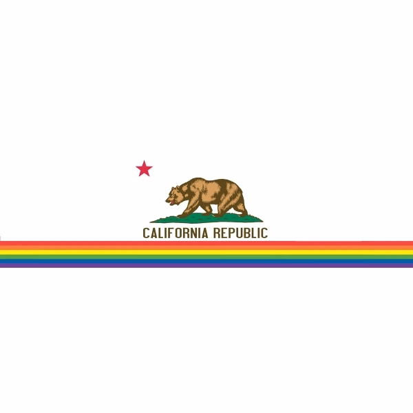 California Pride Window Decals 3" x 10"