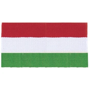 Red/White/Green "V" Neck Ribbon with Clip, 7/8" wide 1