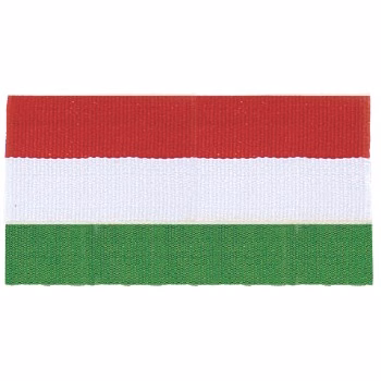 Red/White/Green "V" Neck Ribbon with Clip, 7/8" wide