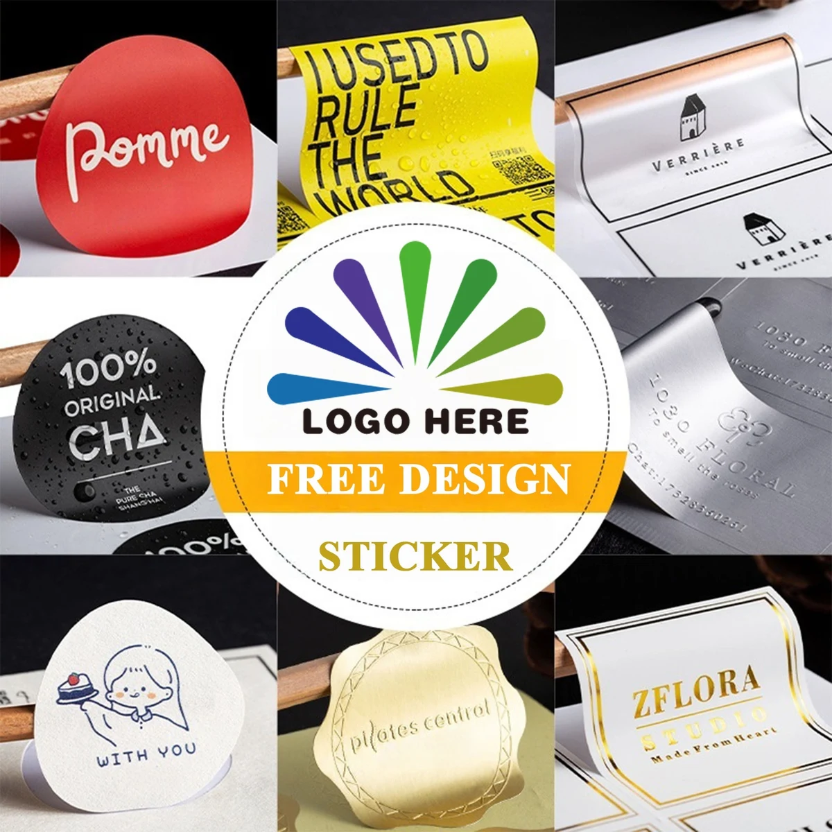 2" x 2" Custom Full Color Round Waterproof Label Sticker 1