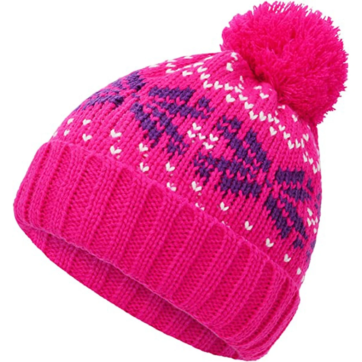 Pom Unisex Warm Cozy Knitted Cuffed Hat 1