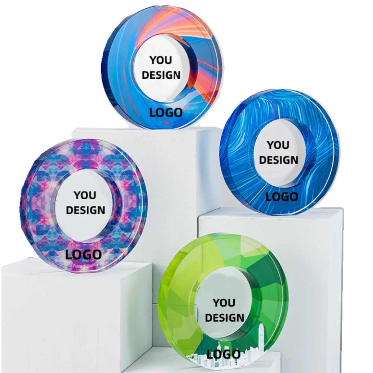 Crystal Glass Awards Round Edge Full Color 1