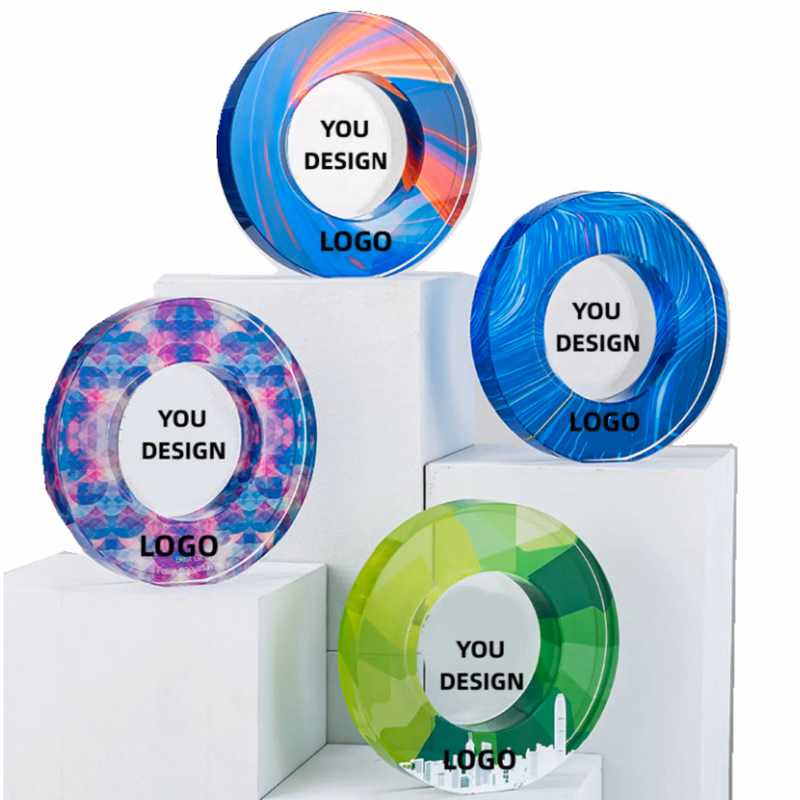 Crystal Glass Awards Round Edge Full Color
