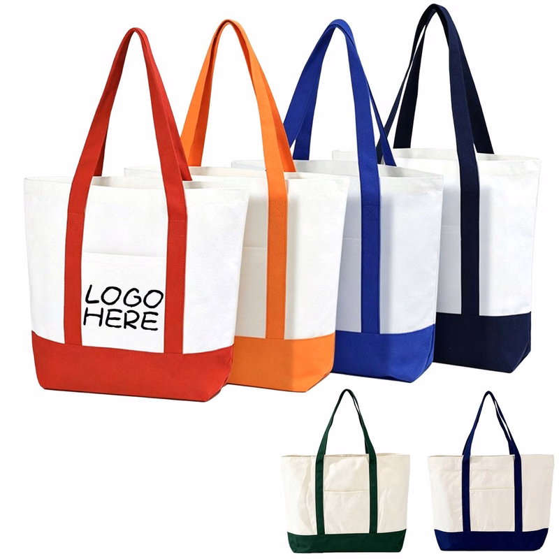 16?13 Inch Contrast Panel Reusable Tote Bag