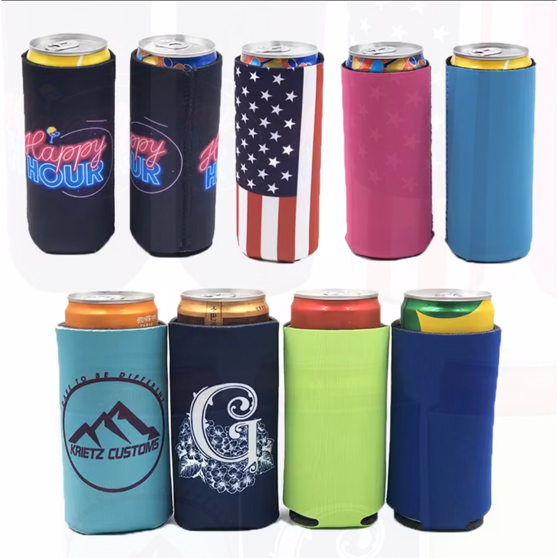 12oz. Slim Neoprene Seltzer Can Coolie (Full color)