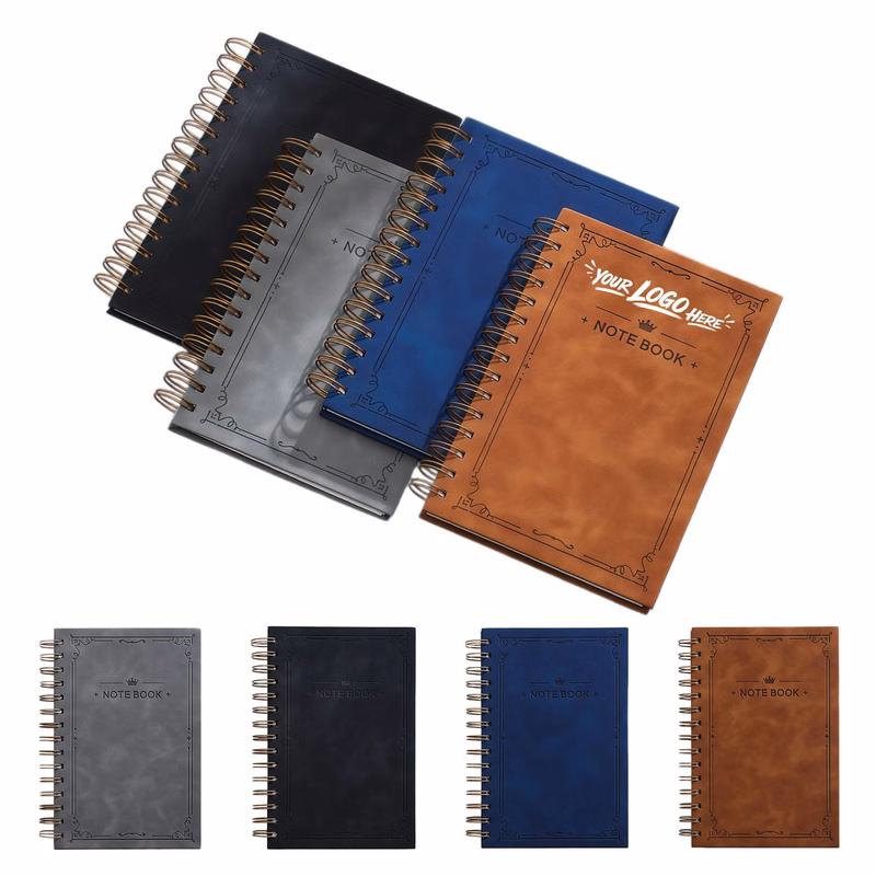 Spiral Notebook PU Cover Lay Flat Durable Coil