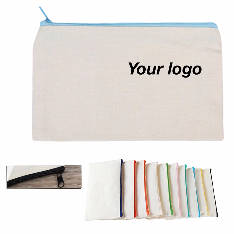 Handheld Portable Canvas Zipper Pencil Bag