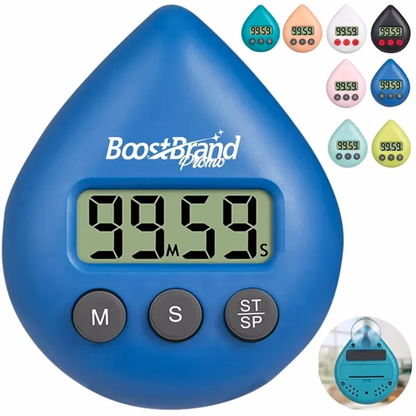 Custom Digital Water Drop Kitchen Timer — Home & Office Countdown Essential