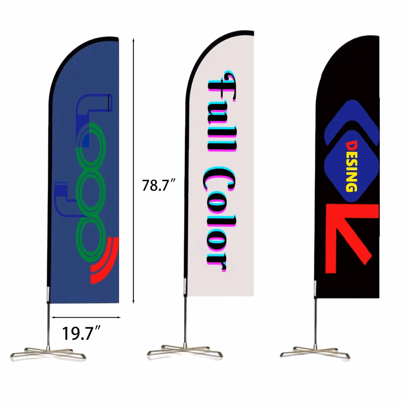 Custom Double Side Adversting Beach Knife Flag Kit