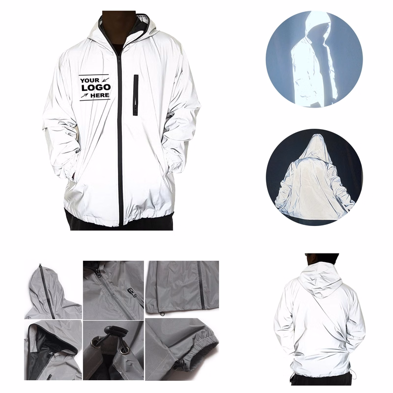 Reflective Hooded Runing Pocket Jacket