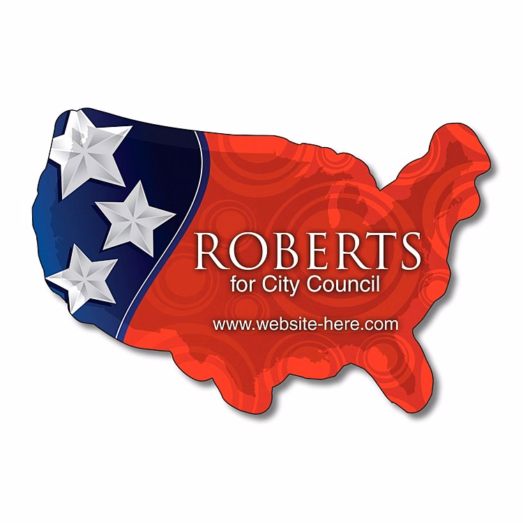 Political Magnet - United States Shape (3.5x2.34) - 20 mil.
