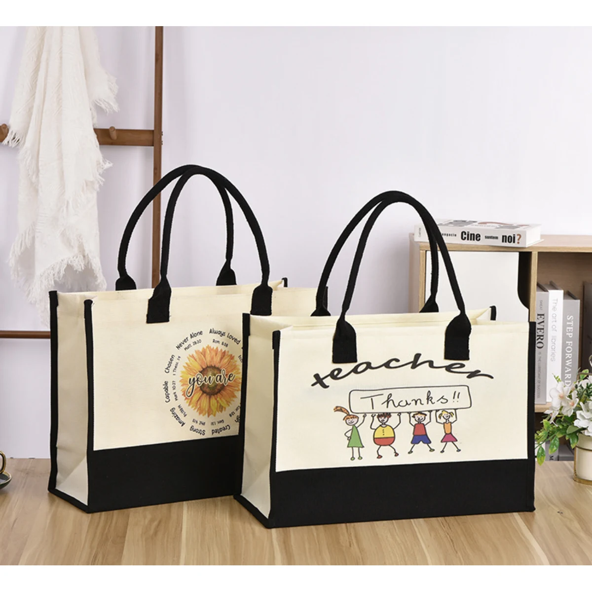 Natural Canvas or Jute Tote, custom tote bag with logo imprint 1