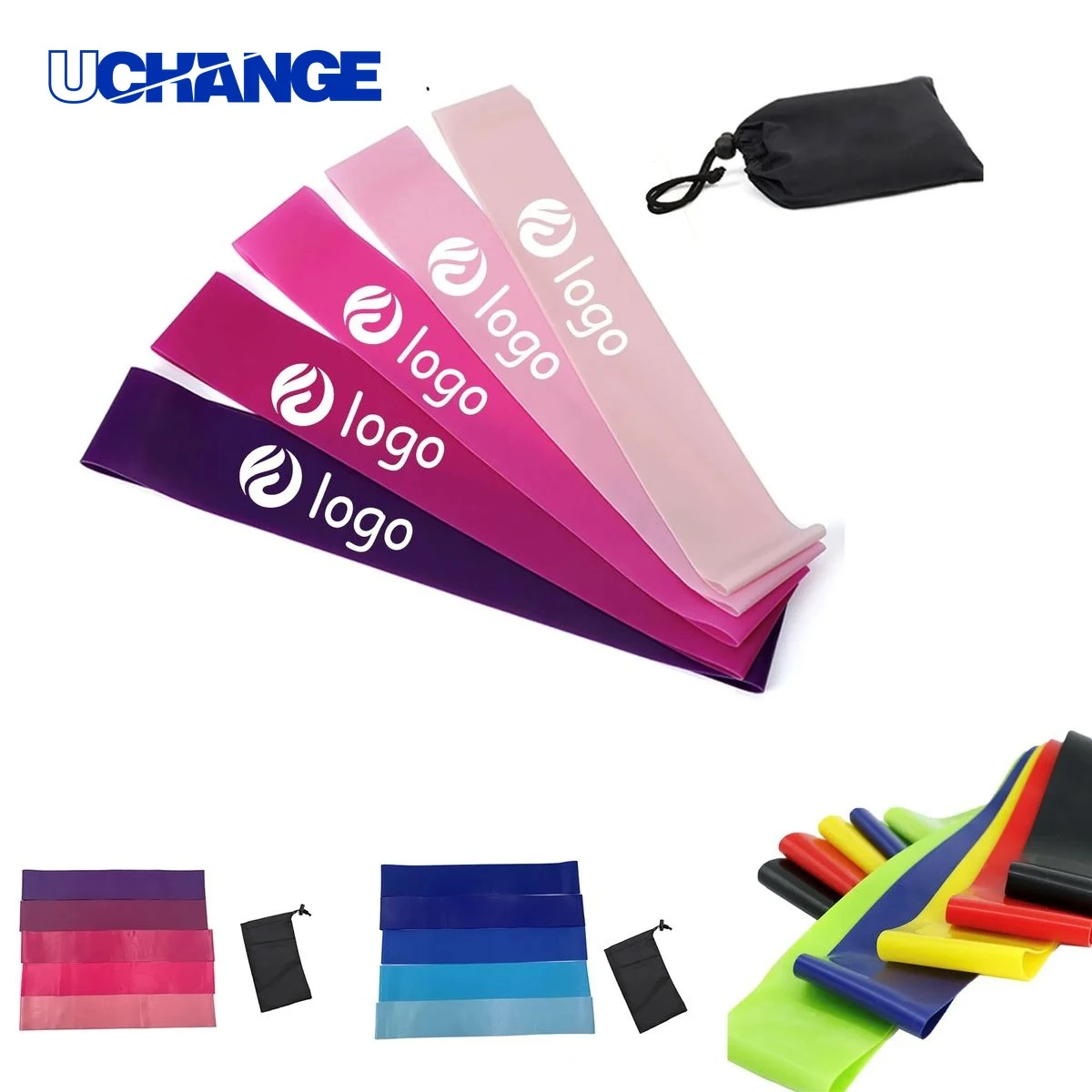 Fitness Resistance Loop Exercise Bands Set with Carry Bag 1