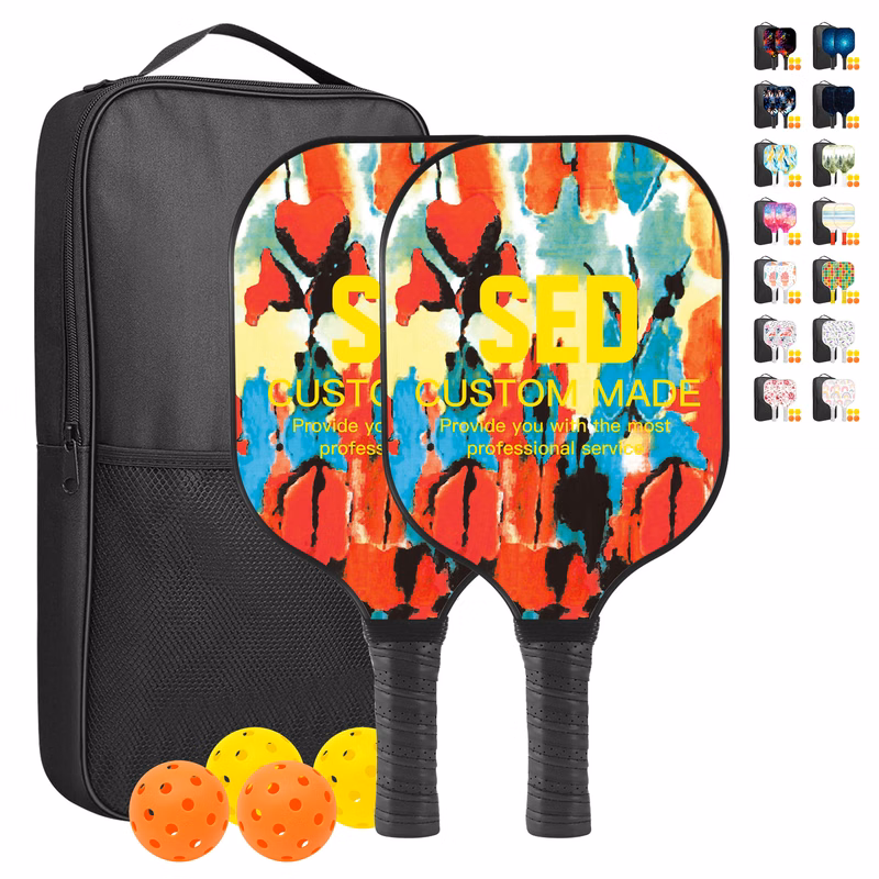Custom Pickleball Racket Paddle & Ball Set With Carrying Bag