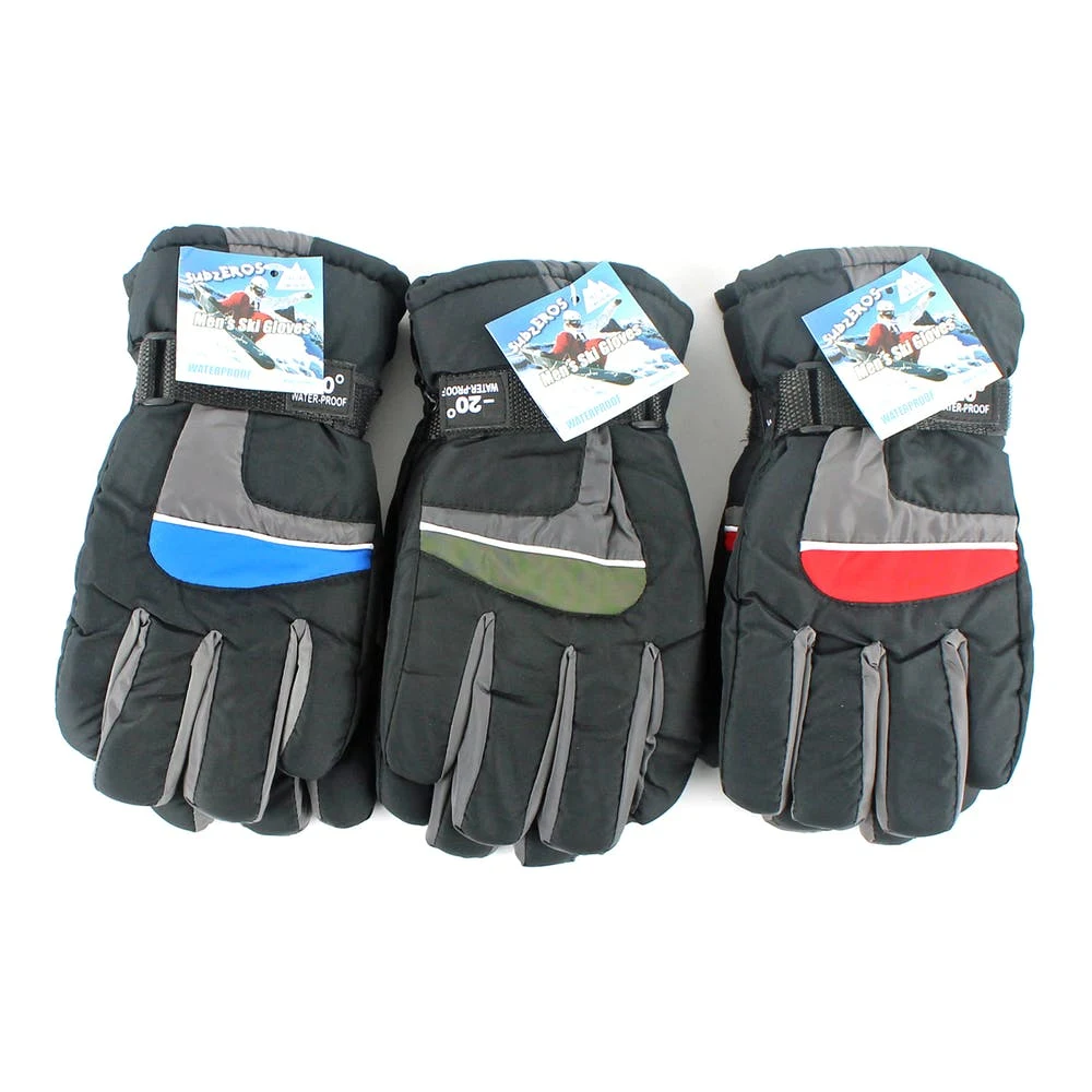 Men's Ski Gloves - Water-Resistant Assorted 1