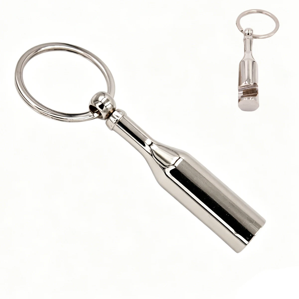 Zinc Alloy Beer Bottle Shape Opener Keychain 1