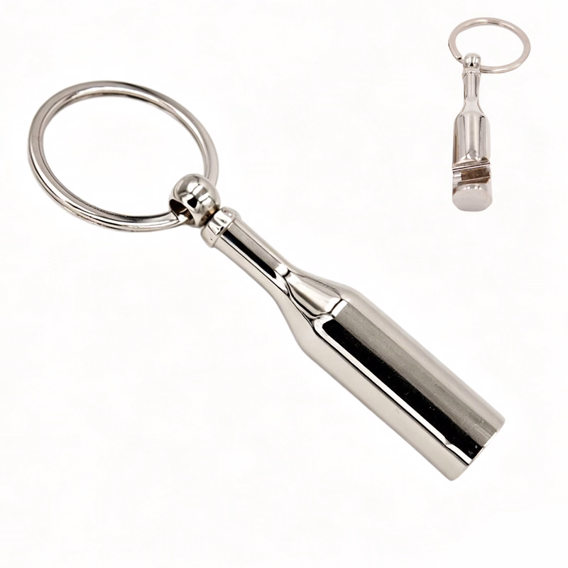 Zinc Alloy Beer Bottle Shape Opener Keychain