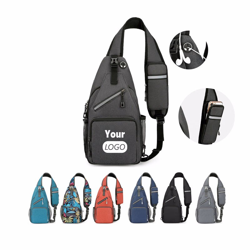 Multi-Compartment Reflective Sling Chest Bag