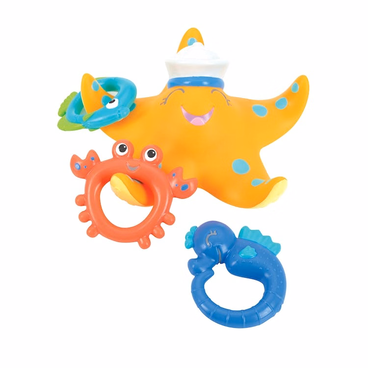 Nuby Starfish Ring Toss Bath Toys - 3 Toss Rings