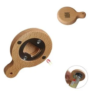 Charming Wooden Handle Bottle Opener With Magnet 1