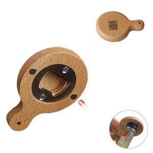 Charming Wooden Handle Bottle Opener With Magnet