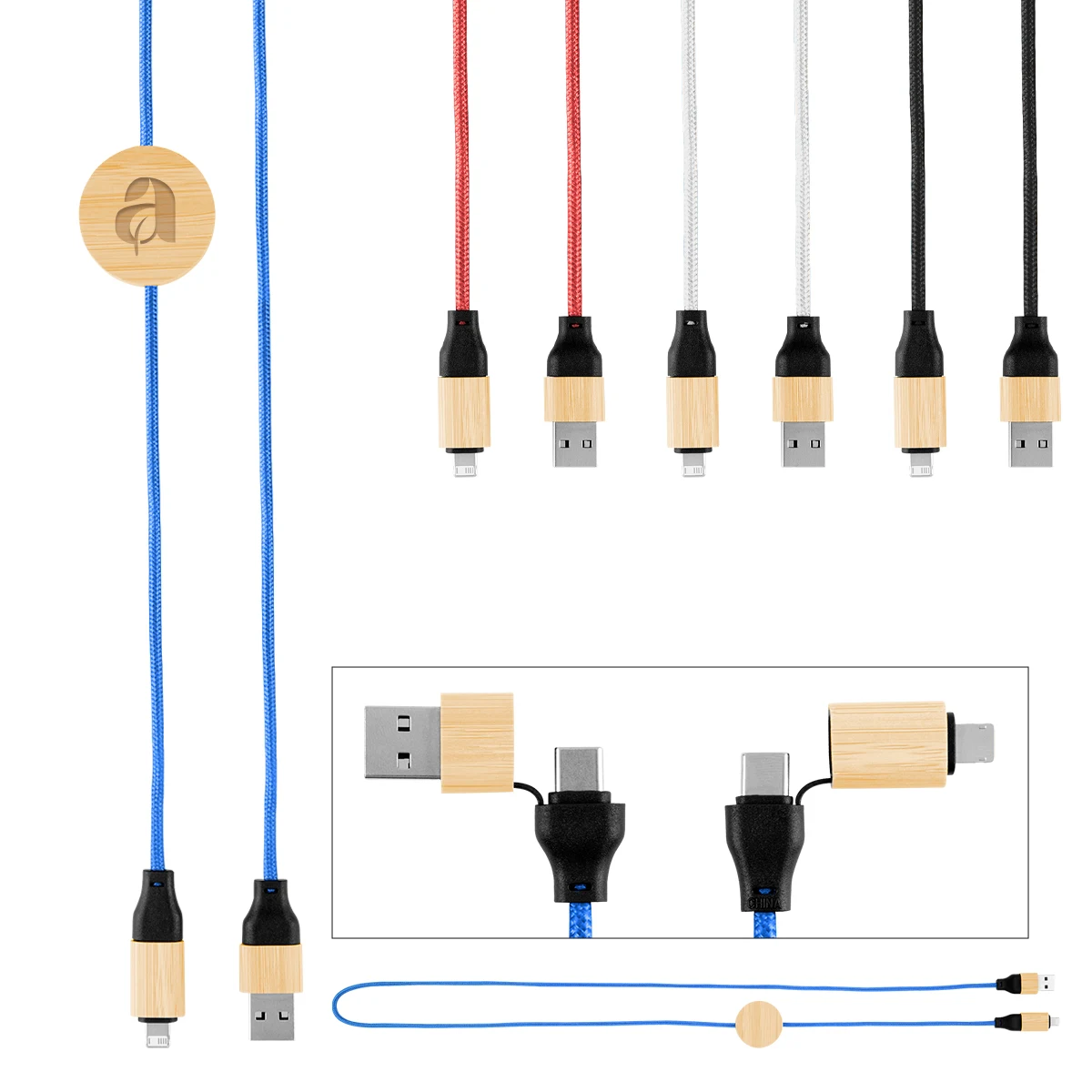 3' 60W Bamboo & rPET Fast Charging Cable 1