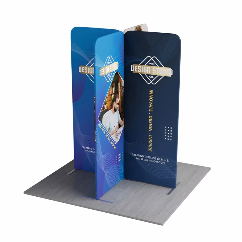 6.5ft Magnetic Modular Fabric Display - Cross Island Shape