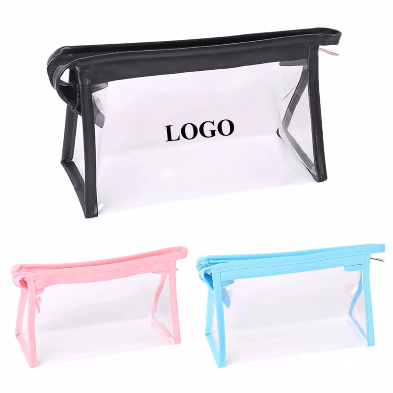 Clear Waterproof Pvc Cosmetic Bags With Zipper