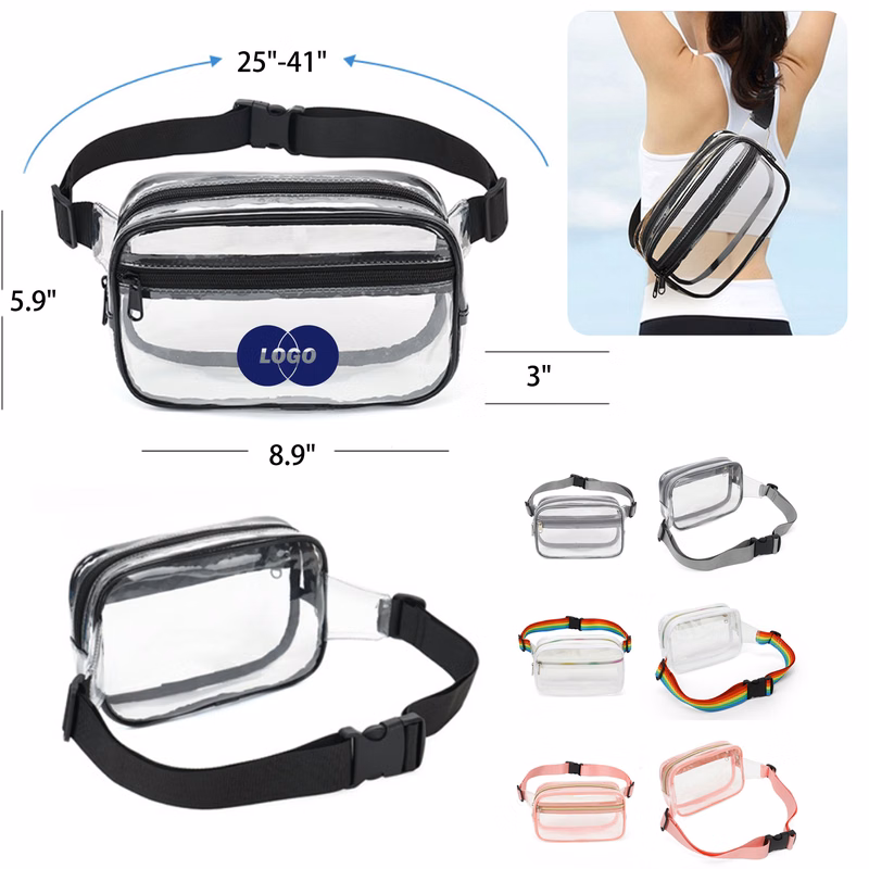 MOQ 50 PCS Versatile Transparent Waist Bag